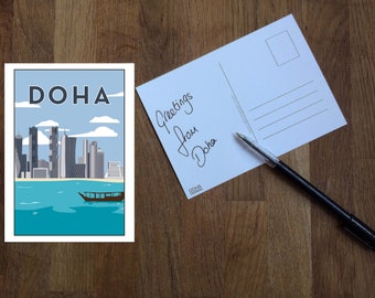 Landmarks of Doha, Qatar Postcards | Invitation | Greetings | Contact Card