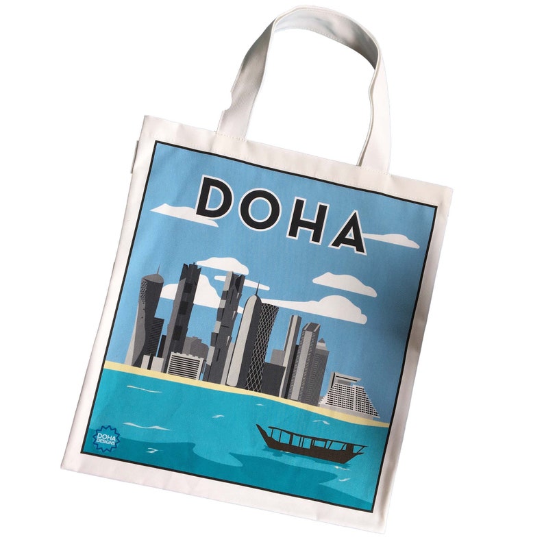 Doha Qatar Souq Waqif Tote Bag Souvenir Gift Etsy