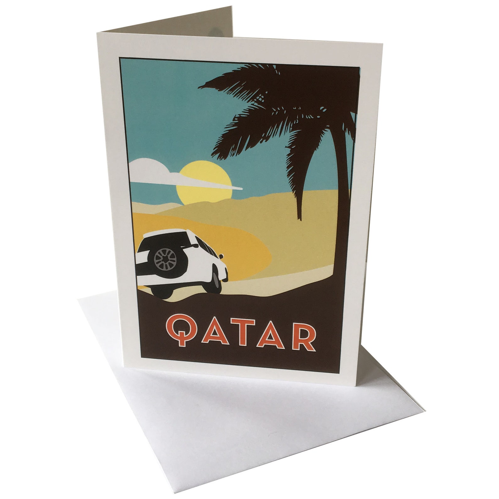 Landmarks of Doha Qatar Greetings Cards Etsy