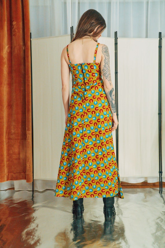 Unique deep split boho maxi dress / Spaghetti str… - image 7