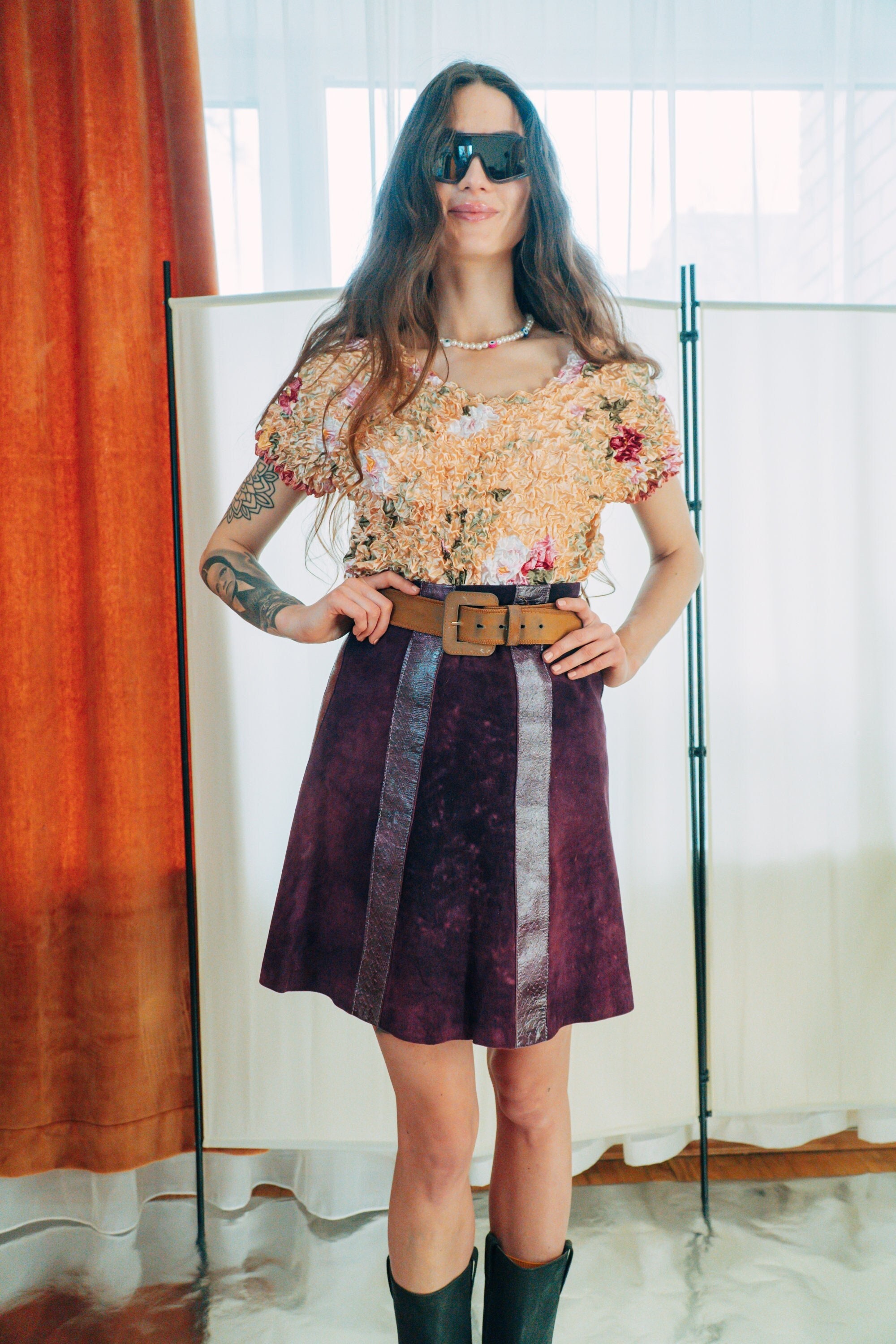 Snakeskin Mini Skirt Etsy UK
