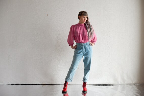 baby blue leather pants