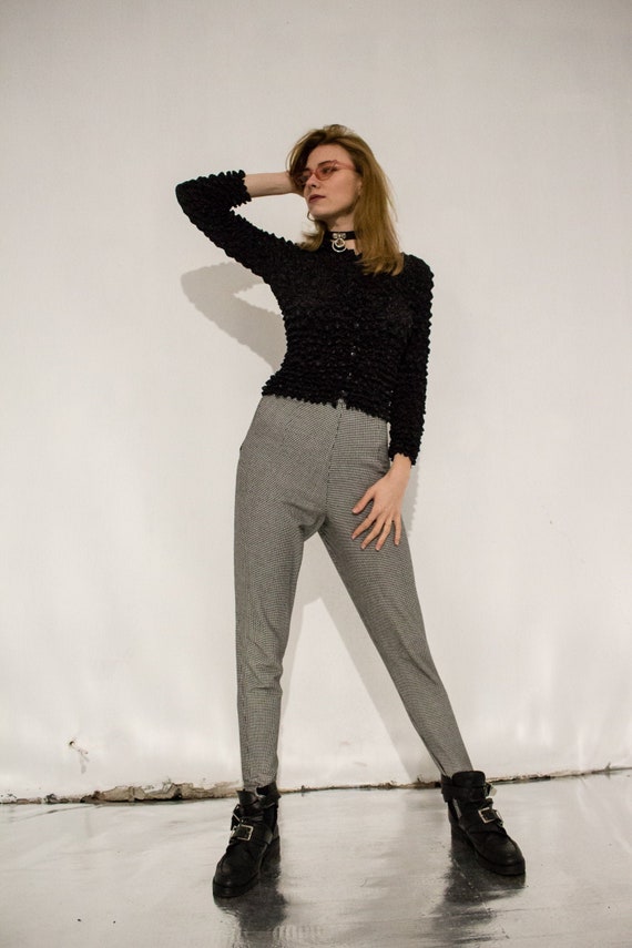 Vintage herringbone high waisted stirrup pants . … - image 1