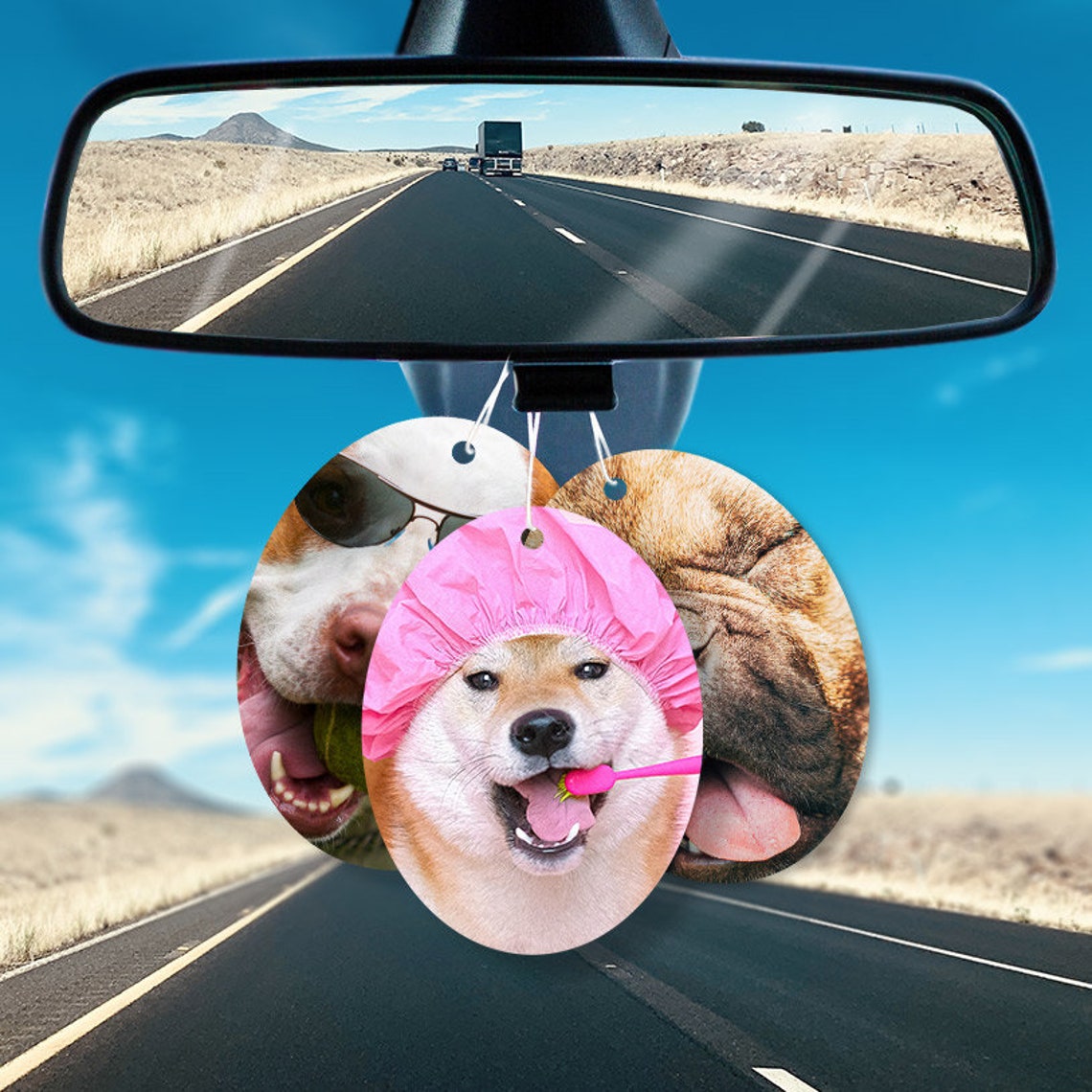 Car Photo Air Freshener Dog Freshface Air Freshener Etsy