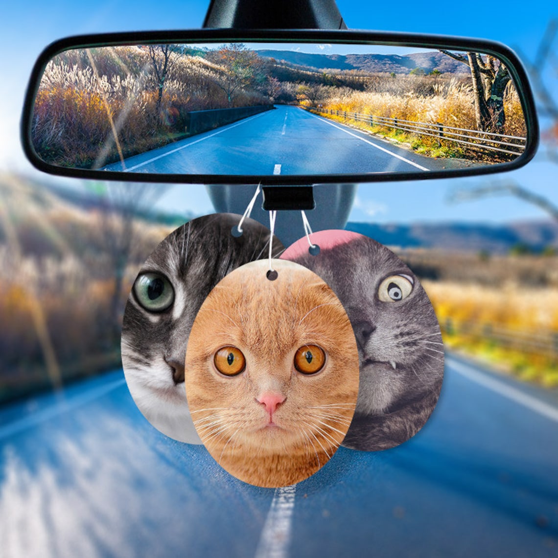 Personalised Car Air Freshener Cat Face Car Decoration Air Etsy