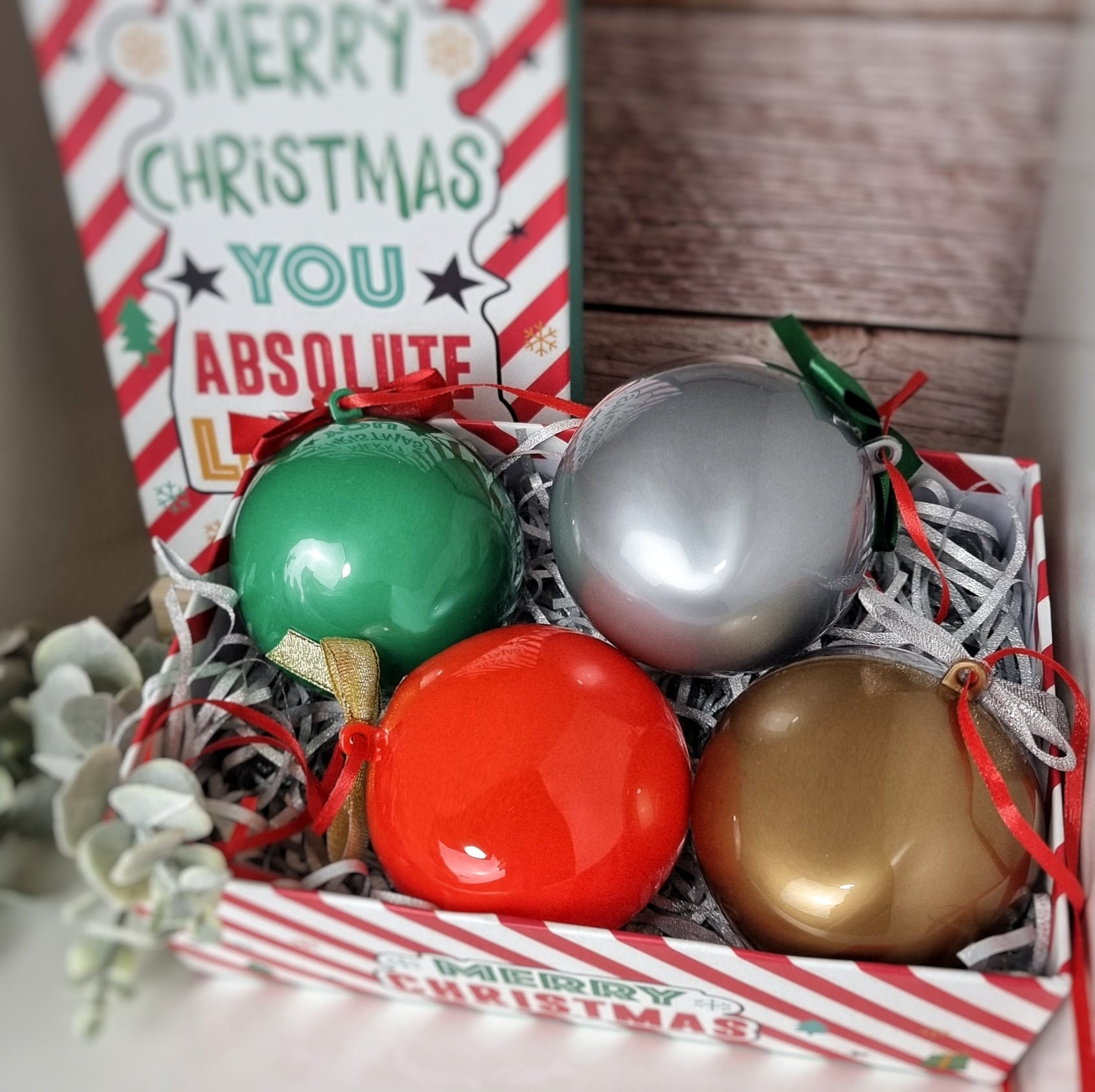 Personalised Photo Christmas Tree Bauble / SET OF 4 Baubles Etsy UK