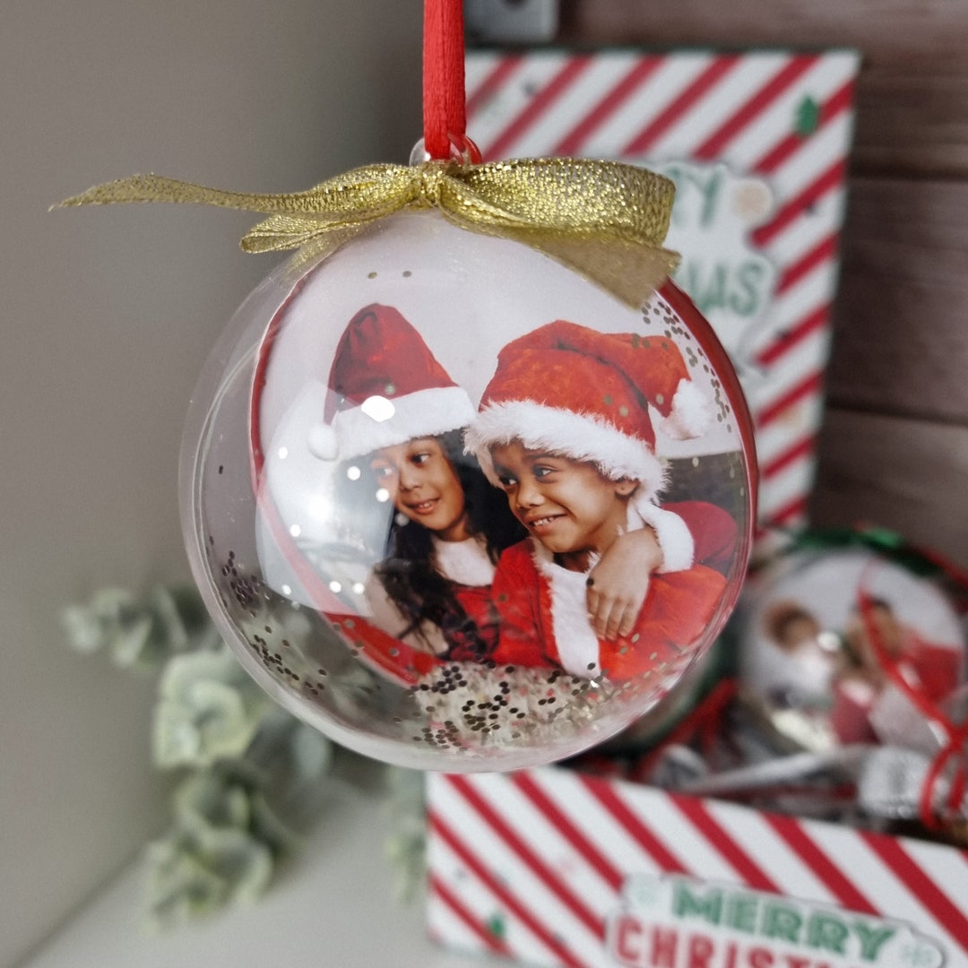 Personalised Photo Christmas Tree Bauble / SET OF 4 Baubles Etsy UK
