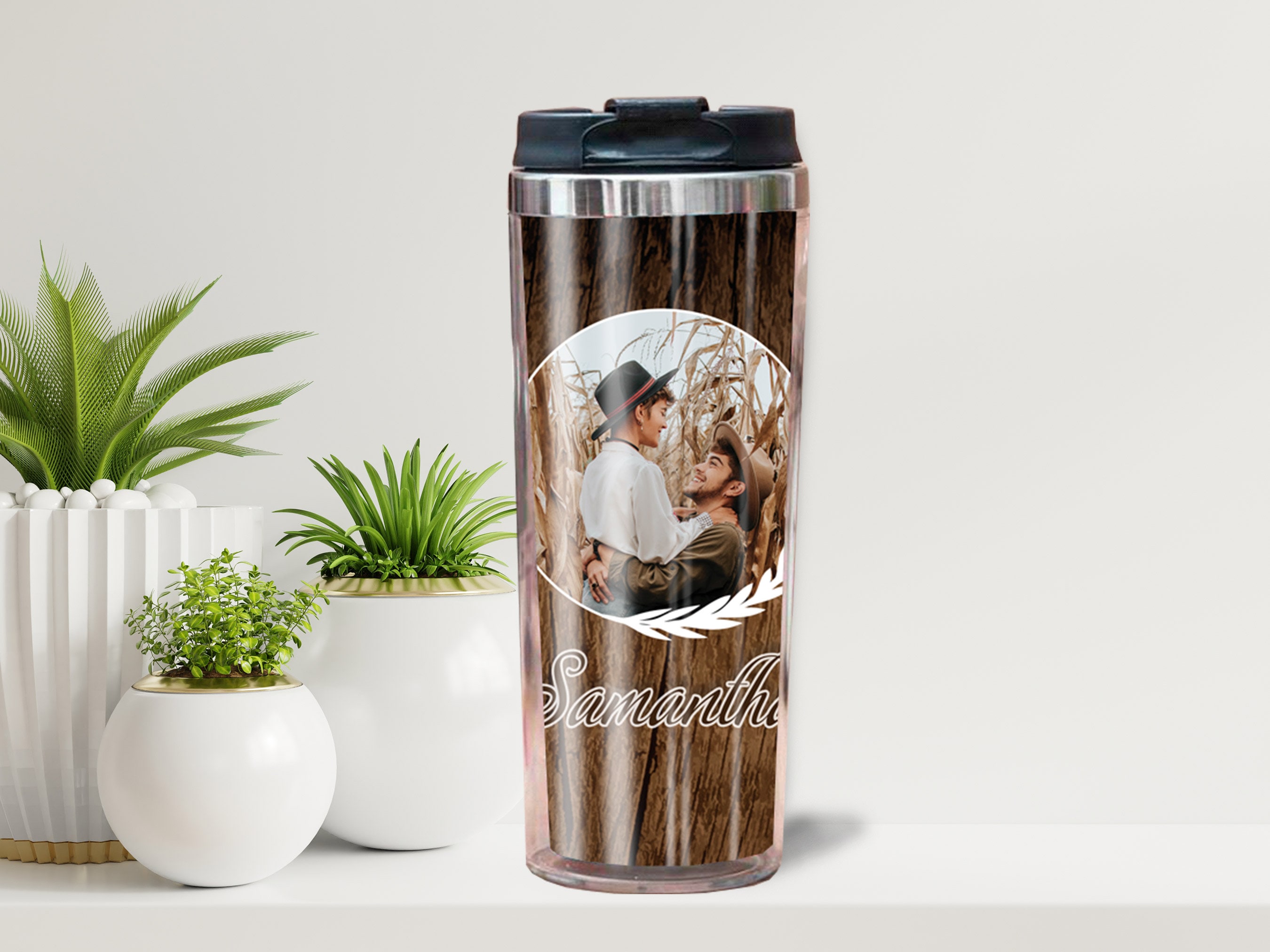 custom photo travel mug