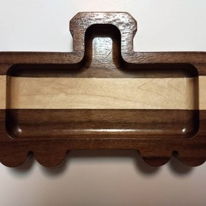 Train Caboose Shaped Two Wood Bowl