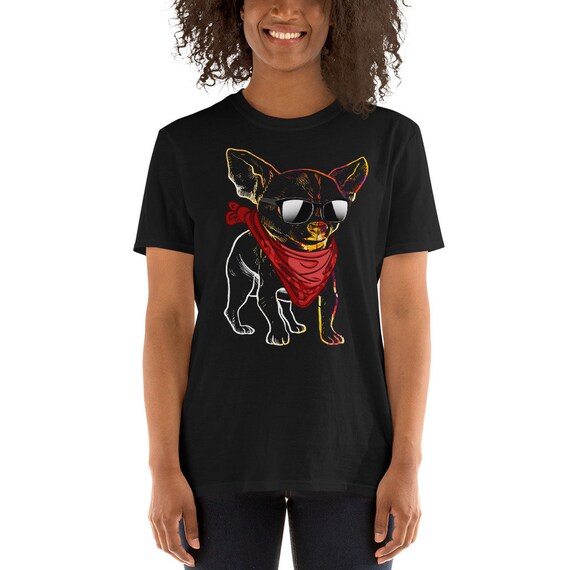 Chihuahua Chill Glasses Animals Women T-shirt M-3XL New