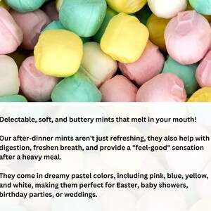 Melt In Your Mouth Mini Pastel Mints Pillow Soft Mints Adorable After Dinner Mints Baby Shower, Wedding, Easter Candy image 3