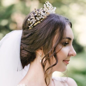 Gold Wedding Tiaras Crown Diadem gemstone, Crystal pearl headpiece, Princess Bride crown, Boho bridal silver hair piece, Sunburst halo crown