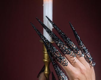 Bracelet à Griffes Punk Pour Ongles – Style Gothique Halloween – Métal Galvanisé, Ajustable – Cosplay, Fête, Déguisement Femme