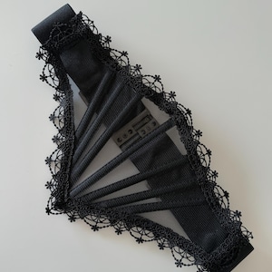 Mesh corset belt, Black lace waist underbust corset, Gothic cross bridal corset top, Renaissance wedding corset, Witchy accessories gift