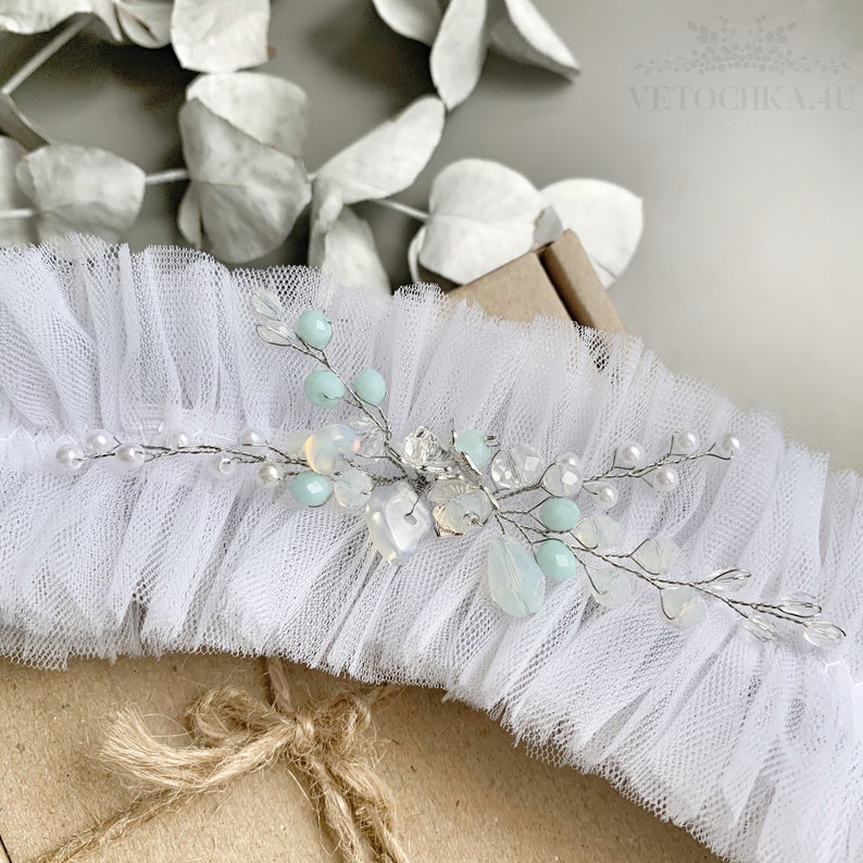 Personalized garters for wedding Garter for bride white Bridal tulle garters Bridal shower gift Prom wedding marvel garters