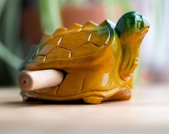 Wood Turtle Guiro Musical Percussion Instrument