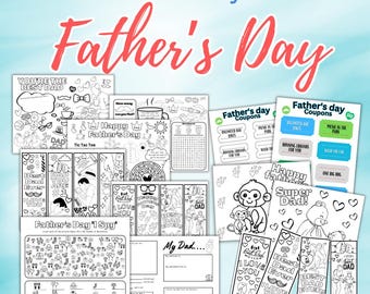 Father&#39;s Day Games & Crafts Bundle: Printable DIY Activities (Instant Download)