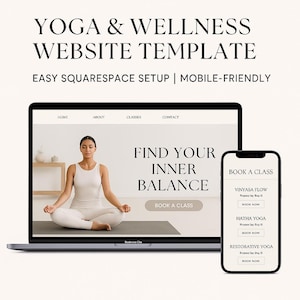 Squarespace Website Template: Yoga, Wellness Studio Design (PDF Download)