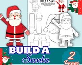 Christmas Printable Build A Santa Kids Craft Instant Download