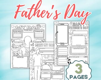 Páginas para colorear del Día del Padre: Actividad divertida para niños, descarga digital