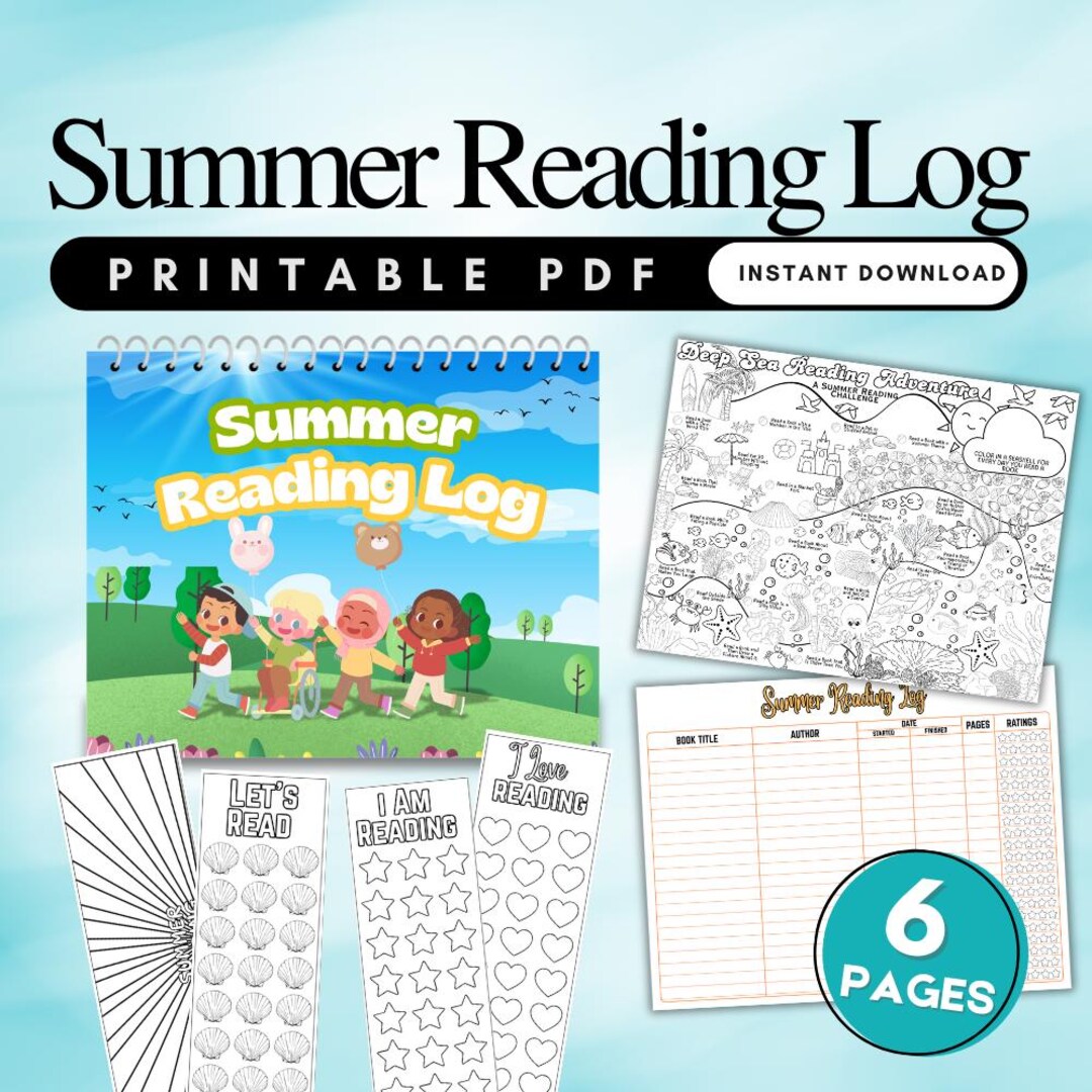 Printable Summer Reading Log & Tracker Bundle – Reading Journal ...