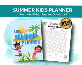Printable Kids Summer Planner Daily Schedule Chores Activities & Fun Goals Instant Download