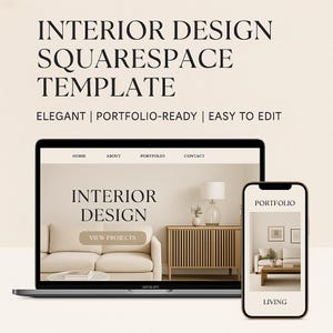 Interior Designer Website Template: Elegant Squarespace 7.1 Portfolio
