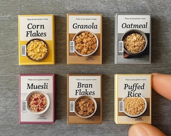 Dollhouse Printable Mini Cereal Boxes Digital File Instant Download