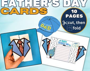 Printable Father&#39;s Day Card: DIY Cut & Fold Craft (PDF)