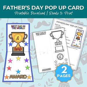 Father&#39;s Day Pop-Up Card: DIY Craft for Kids (Printable PDF)