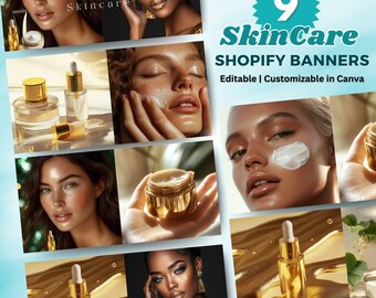 Shopify Banners Modern Website Banner Kit Editable Canva Template