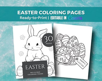 Easter Coloring Books for Kids and Adults Spring Activity Digital Art Crafts Gift Idea for Fun Spring Activity Printable Easter Art Pages