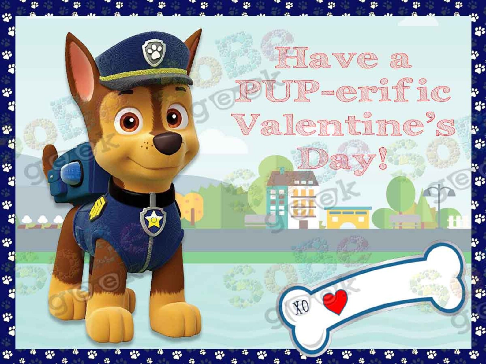 Paw Patrol DIRECT DOWNLOAD Valentine's Day Personalized | Etsy