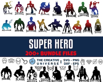 Super Hero Bundle svg, Heros svg, Cricut coupe fichier Dxf Png