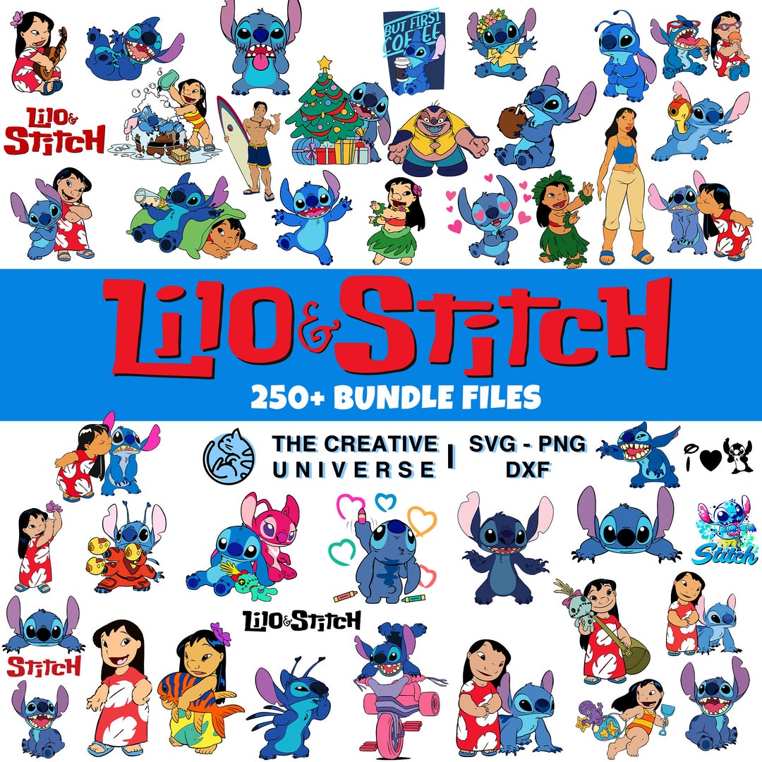 Lilo and Stitch Svg Bundle , Lilo Friends Cut Files, Cliparts,png, DXF ...