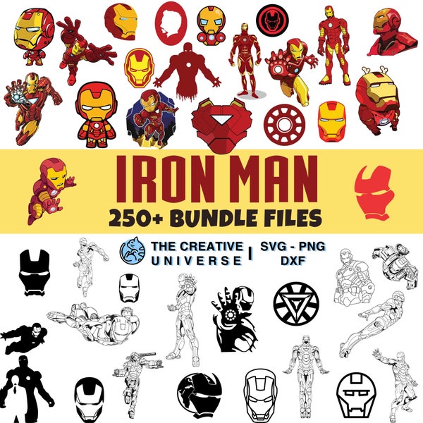 Iron - man  svg bundle , Cricut, Silhouette,png , dxf