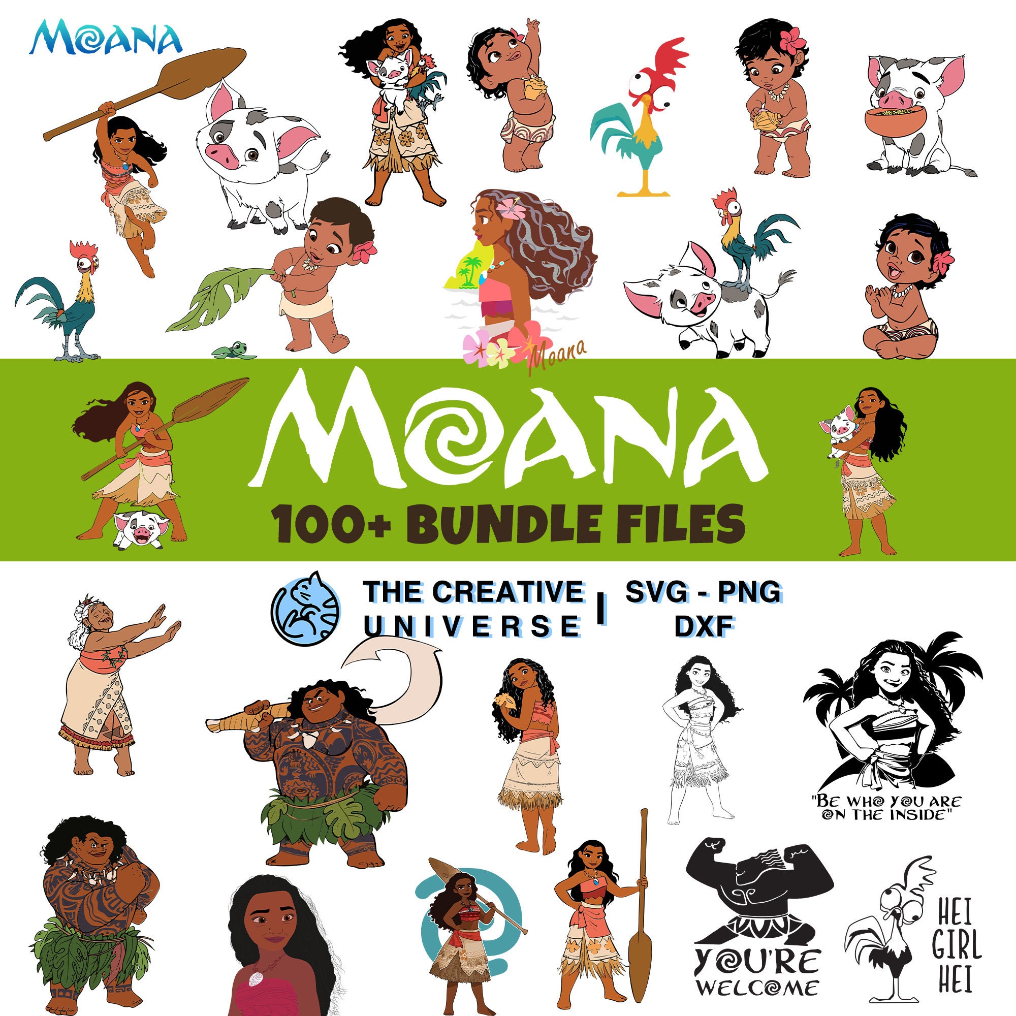 Moana Svg Bundle File Svg, Png, Dxf, Eps Cricut - Etsy
