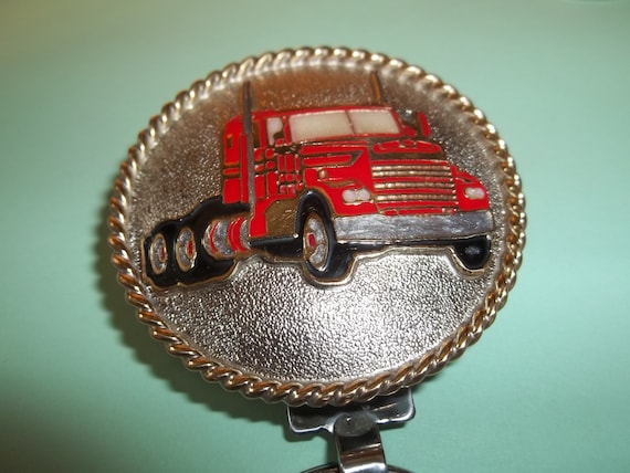 466 SEMI-TRUCK Key Ring Bright Red over Burnished Silver | Etsy