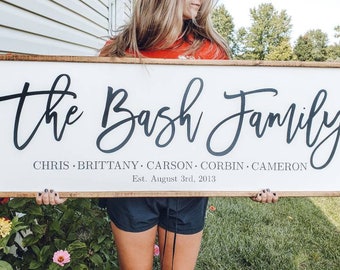 Family Name Sign, Last Name Sign, Family Established Wood Sign, Wedding Gift, Anniversary Gift, Personalized Gift, Gifts for Her,Mothers Day