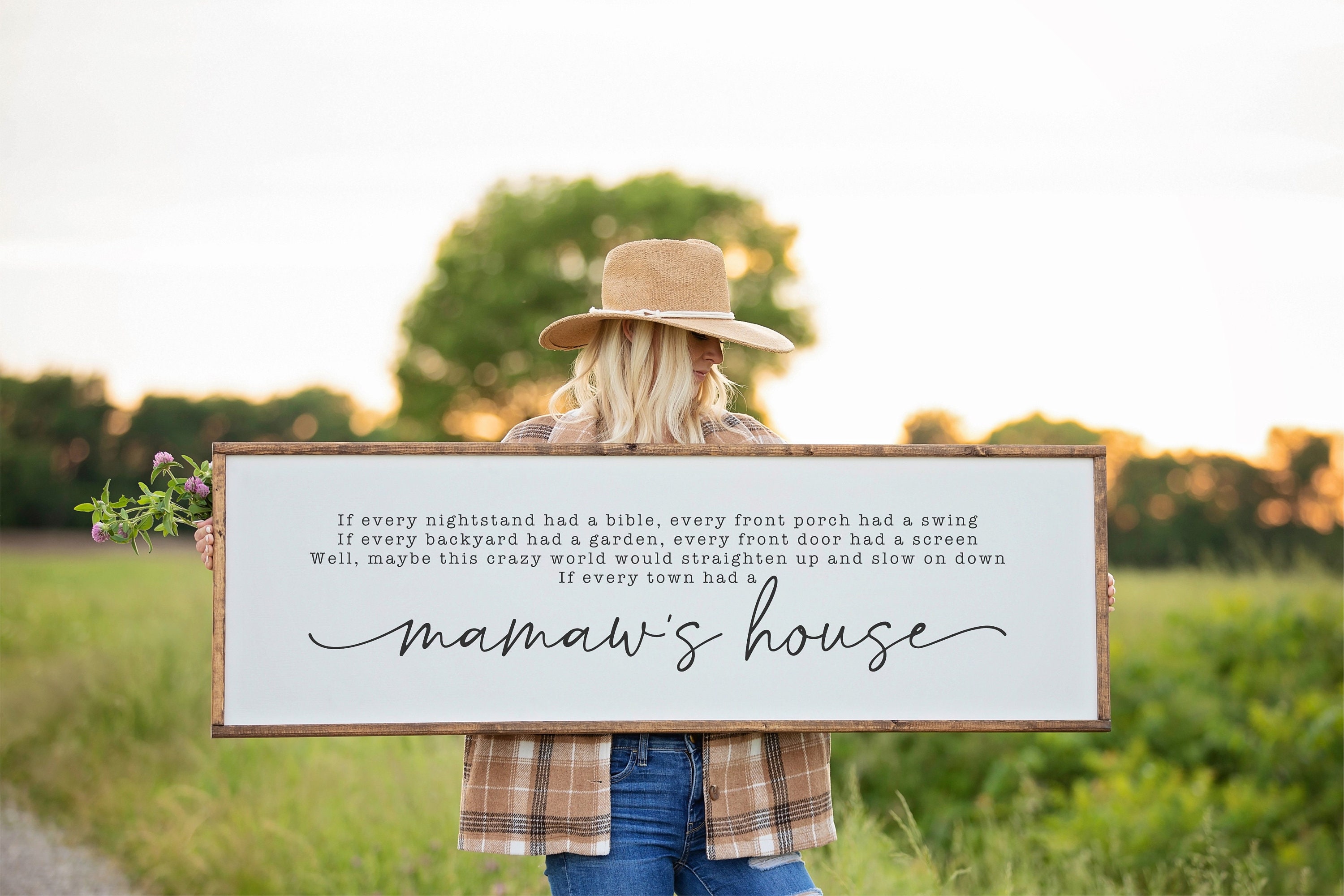 Targa Decorativa In Legno Mamaw – ‘What Happens At Mamaw’s House Stays At Mamaw’s House’ Regalo Per Nonna