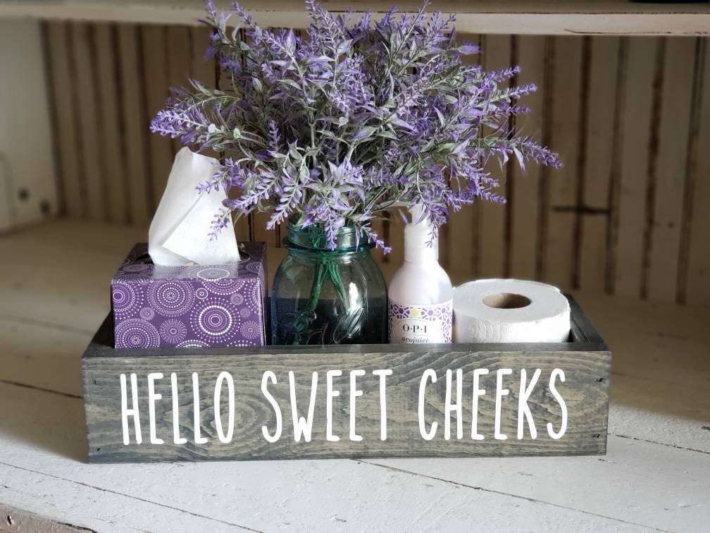 Hello Sweet Cheeks Box Bathroom Wood Box Toilet Paper Etsy