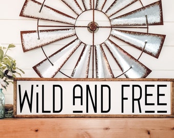 Wild and Free Wood Sign, Framed Wooden Signs, Bohemian Style Wall Art, Boho Wall Decor, Housewarming Gift, Gift For Her, Farmhouse Signs