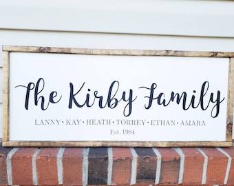 Family Established Sign, Last Name Sign, Family Sign, First Names Sign, Wood Sign, Farmhouse Sign, Wedding Gift, Gift for Her, Anniversary