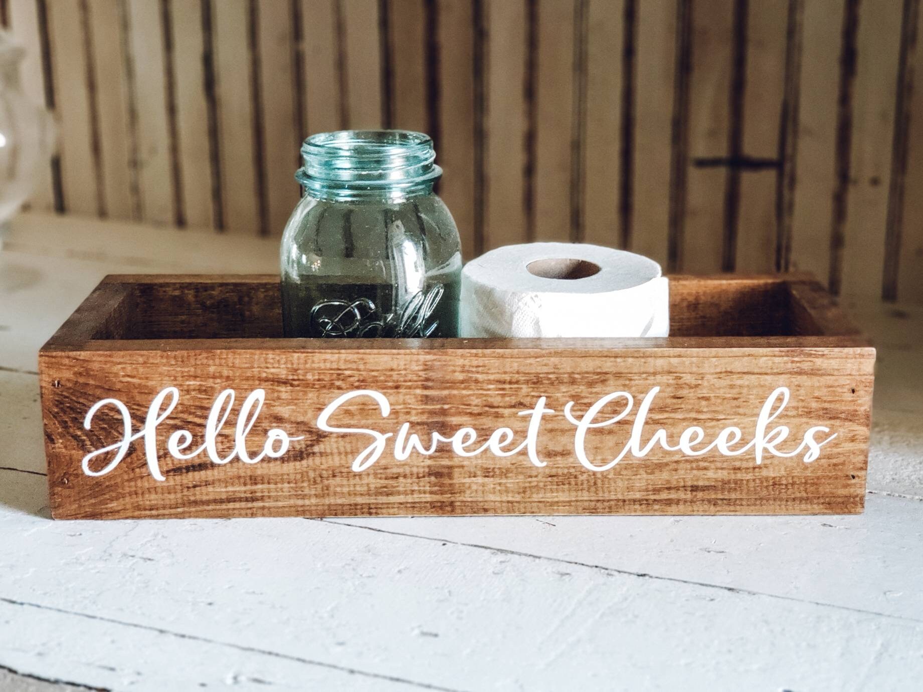 Hello Sweet Cheeks Box Toilet Tank Box Bathroom Box Etsy