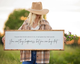 Buy Dirt Sign, Above Bed Sign, Country Music Lyrics, Wood Sign, Wedding Gift, Bedroom Wall Art, Farmhouse Sign, Jordan Davis Song Lyrics