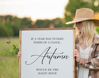 Herbst Holzschild, Herbst wäre die magische Stunde, gerahmtes Holzschild, Herbst Wand Kunst, Herbst Wand Dekor, Housewarming Geschenk, Herbst Wohn Dekor