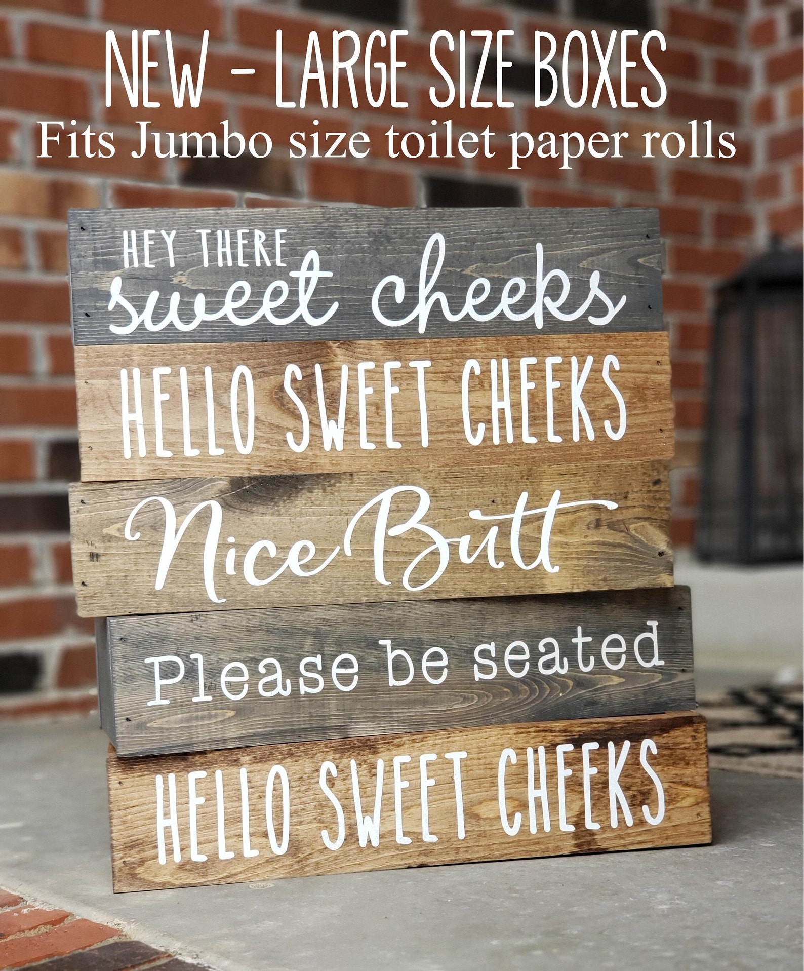 Hello Sweet Cheeks Box Bathroom Wood Box Toilet Paper Etsy