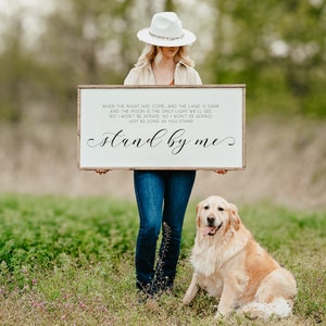 Stand By Me Lyrics Sign, Master Bedroom Sign, Bedroom Wall Art, Wedding Gift, Wedding Song Sign, Anniversary Gift, Family Room Wall Decor