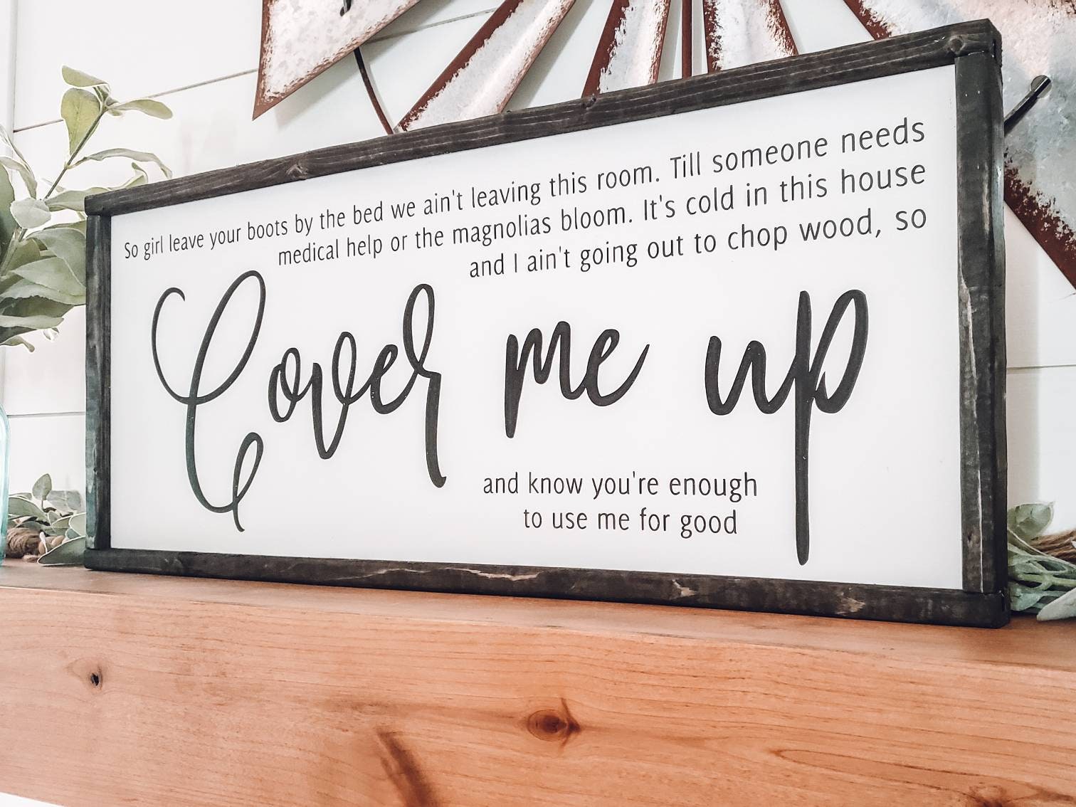 Wallen Lyrics Sign Cover me Up Wood Sign Framed Wood Etsy