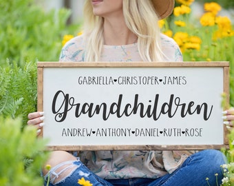 Gift for Grandparent, Gift from Grandchildren, Grandchildren Names Sign, Grandkids Names, Custom Name Sign, Mother's Day Gift, Gifts for Mom